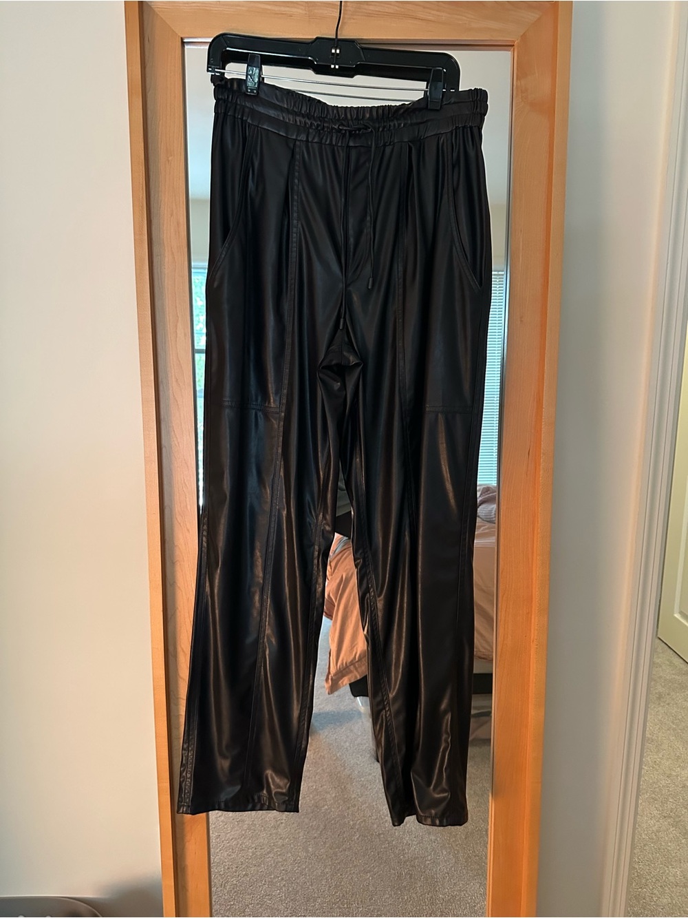 Isabel Marant Navy Faux Leather Women’s Pants - Modern Pull-On Style